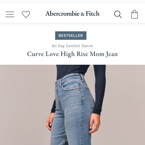 New without tags - Abercrombie & Fitch Curve Love The Mom High Rise Long - Picture 2 of 4